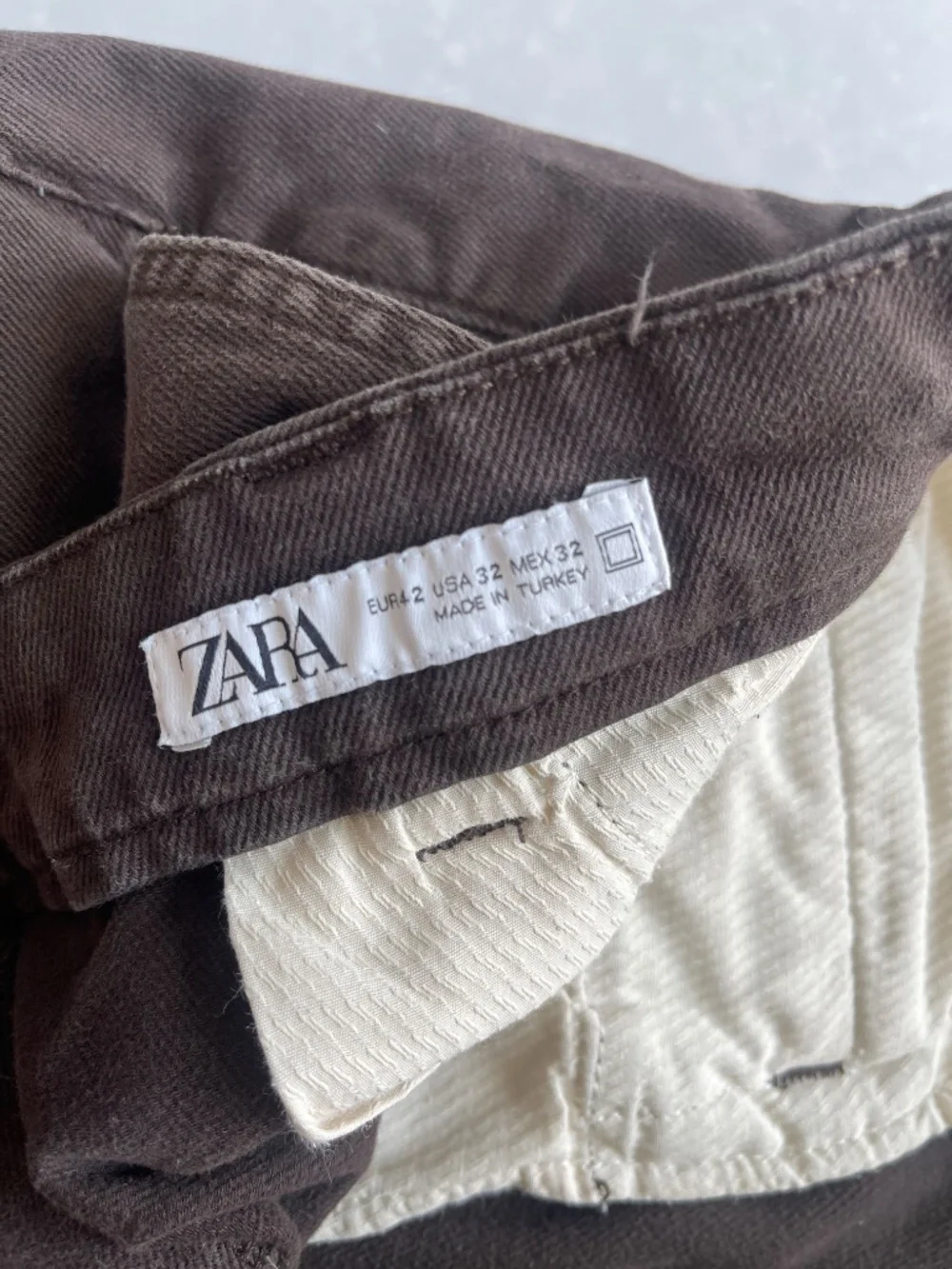 Zara Dark Brown Chino Pants Men’s Size 32 - Picture 5 of 8